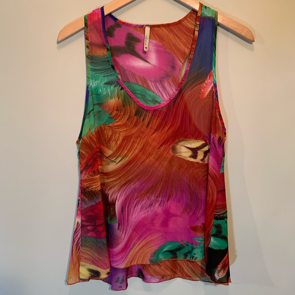 Love In - Vibrant Feathered Tank Top